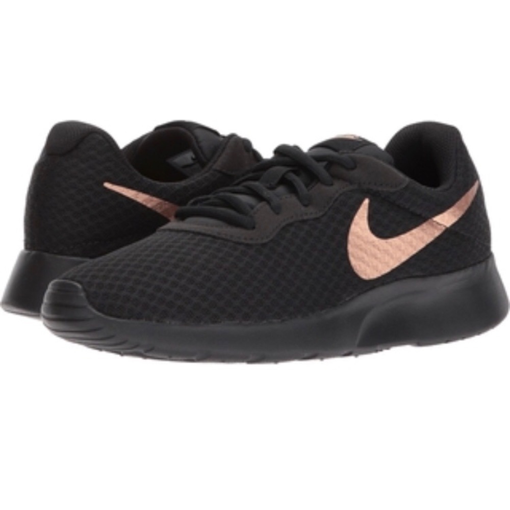 Black and Rose Gold Nike Tanjun Sneaker
